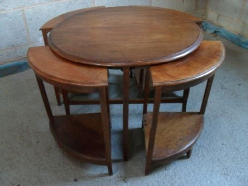 Mahogany Circular Nest of 5 Tables