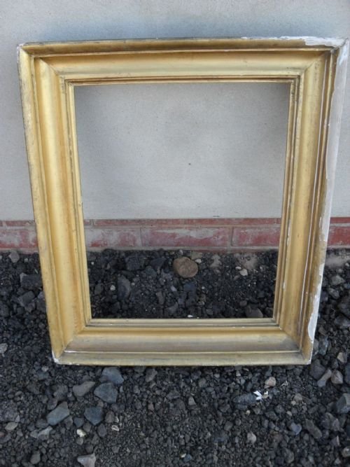 19th Century Gilt on Wood Deep Rectangular Picture/mirror Frame