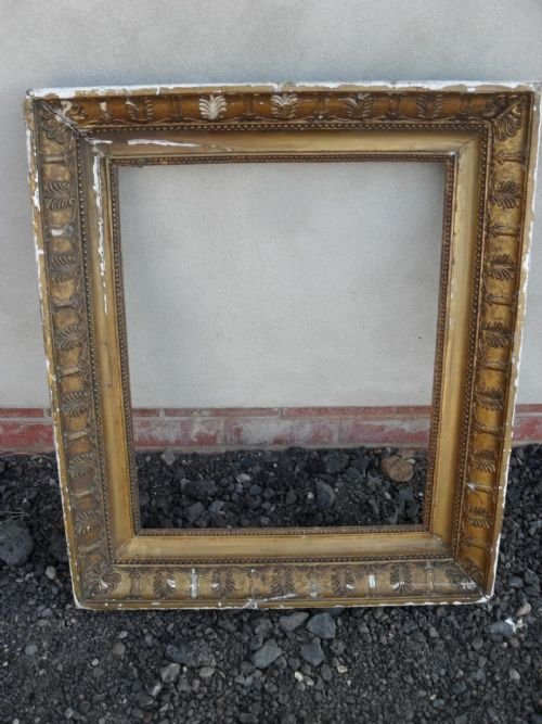 19th Century Gilt on Wood Molded Deep Rectangular Picture Frame