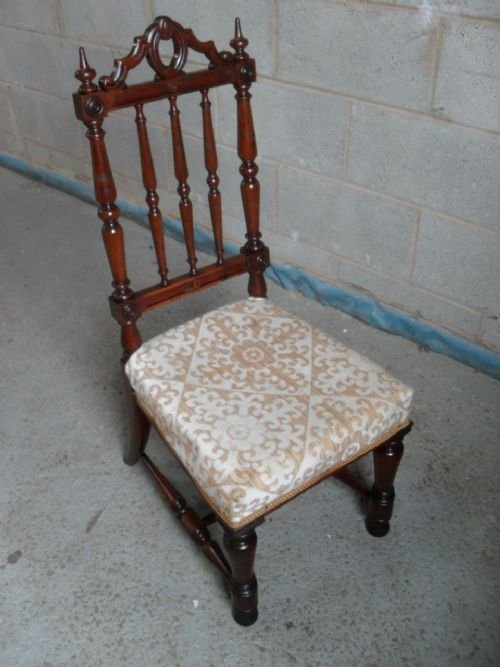 Victorian Mahogany Turned Side/bedroom Chair