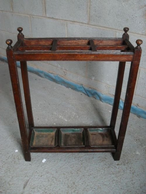 Victorian Oak Rectangular Six Section Stick/umbrella Stand