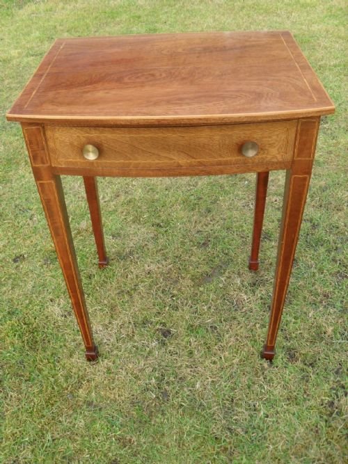 Edwardian Inlaid Mahogany Bow Front Hall/side Table