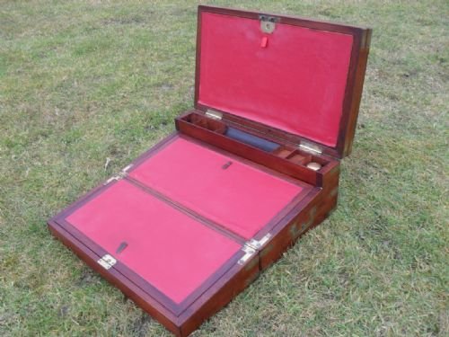 19th Century Mahogany and Brass Bound Writing Slope