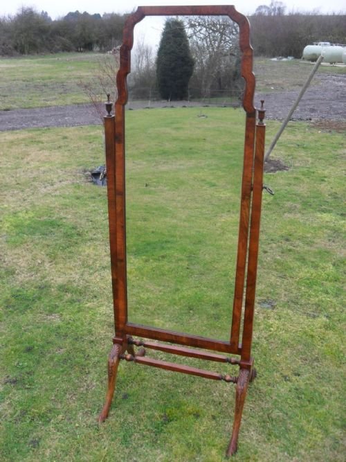 Lovely Walnut Cheval Dressing Mirror