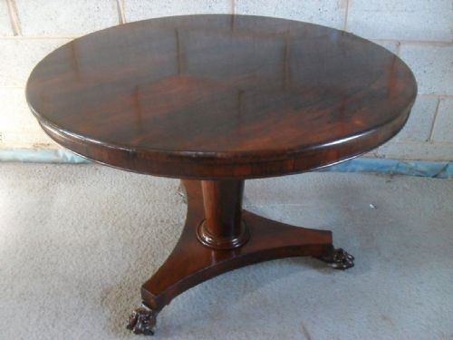 Victorian Rosewood Circular Tilt Top Breakfast Dining Table