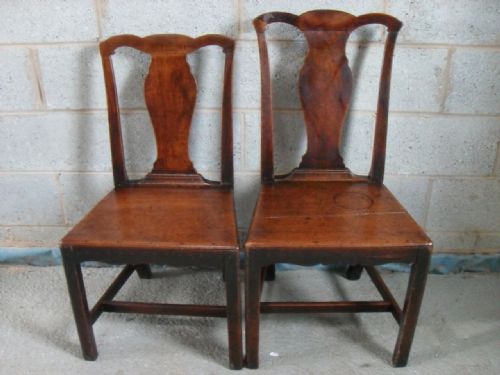 Pair of Georgian Mahogany Vase Splat Back Dining Chairs