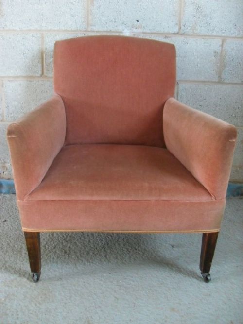 Edwardian Mahogany Framed and Upholstered Reading Armchair
