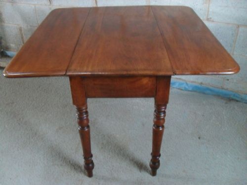 Victorian Mahogany Drop Leaf Dining Pembroke Table with Disguised End Drawer