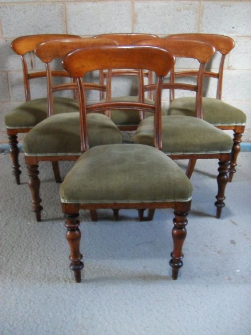 Set of 6 Victorian Oak Bar Back Dining Chairs