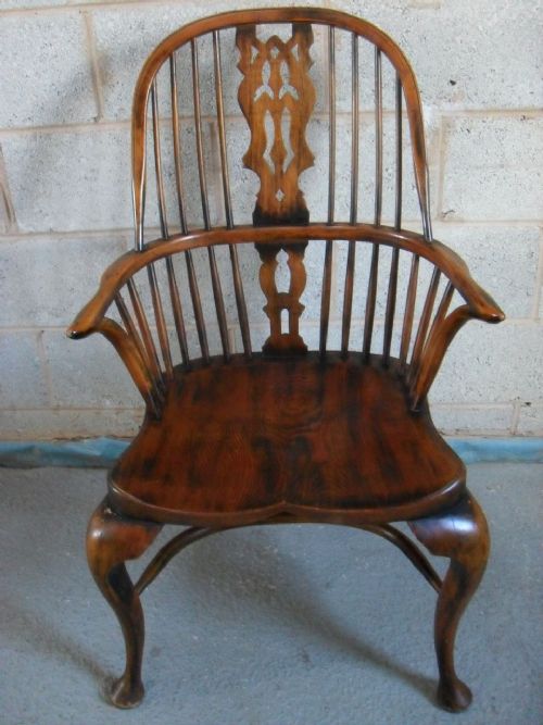 Superb Elm Windsor Stick and Splat Arch Back Armchair