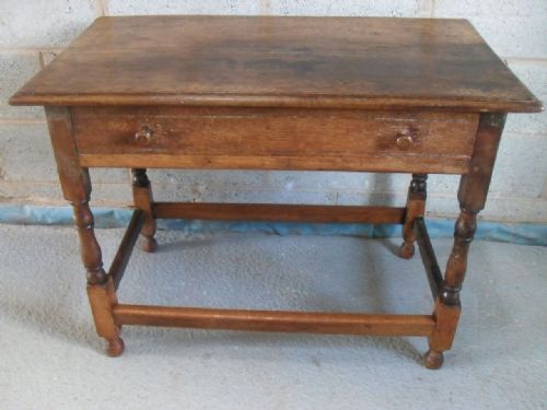19th Century Solid Oak Rectangular Side Hall Table
