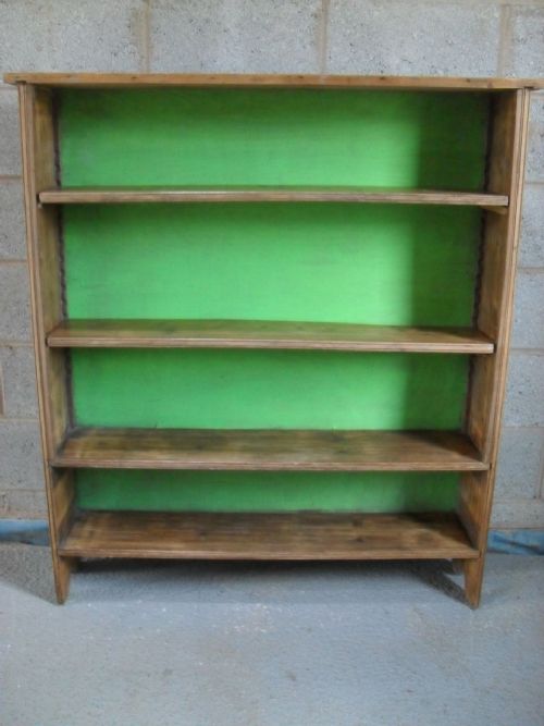 Victorian Pine Adjustable Shelf Open Standing Bookcase