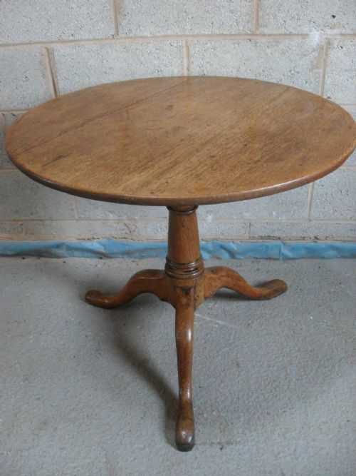 Superb Georgian Light Oak Tripod Supper Table