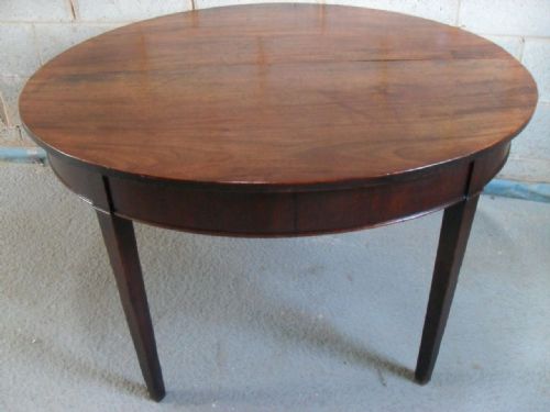 Georgian Mahogany Sllightly Oval Single Drop Leaf Dining Table