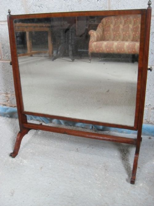 Georgian Mahogany Rectangular Flamed Large Adjustable Dressing Table Mirror