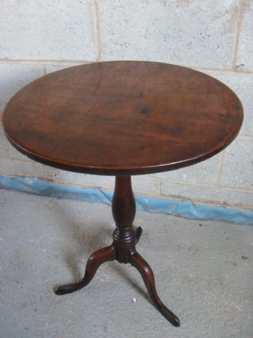 19th Century Oak Circular Occasional Wine Tripod Table