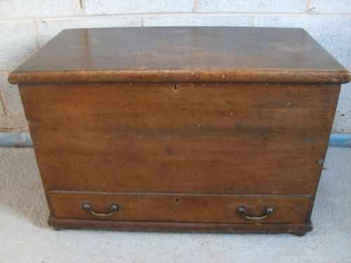 19th Century Pine Blanket Chest/coffer with Drawer