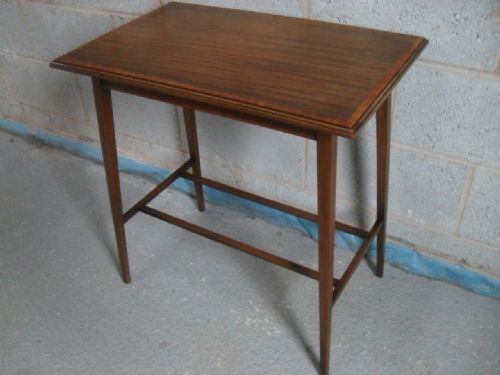 Edwardian Mahogany and Boxwood Inlaid Rectangular Occasional Table