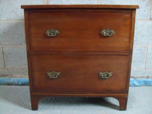 Victorian Mahogany 2 Deep Drawer Chest of Drawers