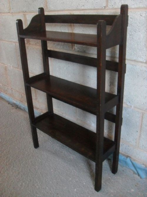 Oak Framed Open 3 Shelf Standing Bookcase with Gallery Top