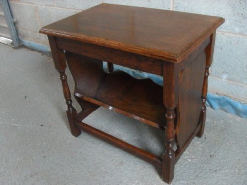 Unusual Solid Oak Rectangular Bookcase Occasional Reading Table