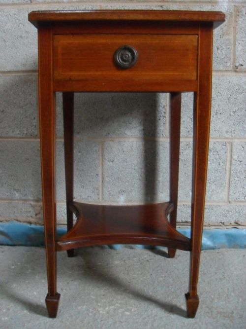 Edwardian Mahogany Strung and Boxwood Inlaid Square Occasional Table