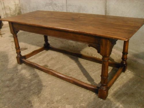 Solid Oak 17th Century Style Oak Refectory Dining Table