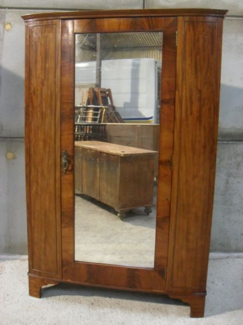 Victorian Mahogany Large Single Mirror Wardrobe