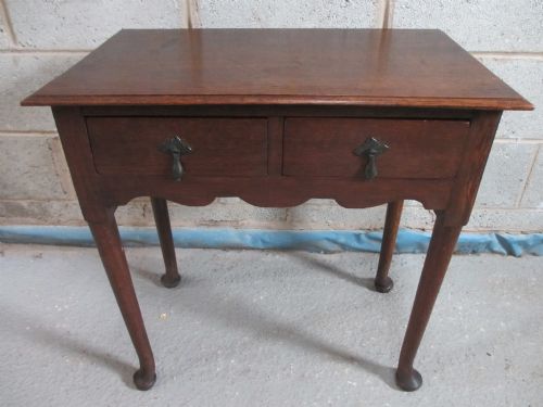 19th Century Oak Side / Hall Table with 2 Drawers