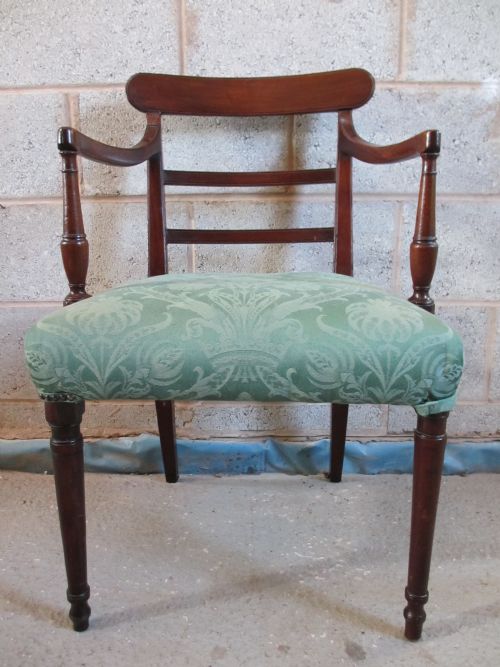 Georgian Mahogany Bar Back Open Carver Dining Armchair
