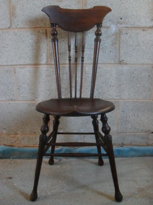 Oak and Beech Art Nouveau Spindle Back Occasional Chair