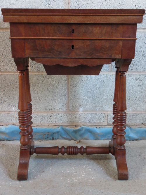 Victorian Walnut Rectangular Work / Sewing Table