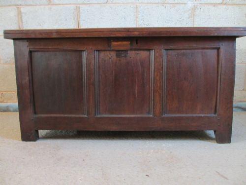 18th Century Oak 3 Panelled Coffer on Stile Supports
