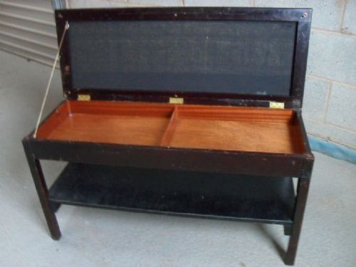 Edwardian Mahogany and Leatherette Upholstered Duet Stool