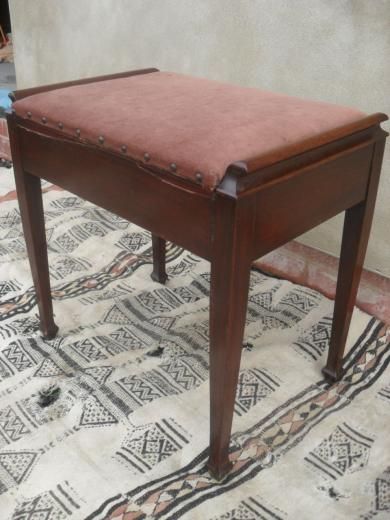 Edwardian Mahogany Box Piano Stool on Tapering Legs