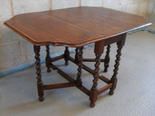 Oak Gate Leg Drop Leaf Table with Rectangular Top