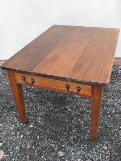 Victorian Pine Plank Top Rectangular Kitchen Dining Table