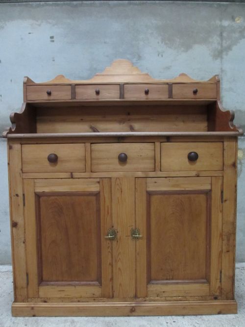 Superb Victorian Scottish Pine 3 Part Multi-drawer Dresser Side Cupboard