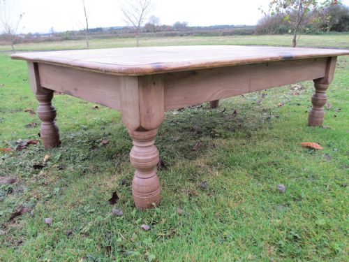 Victorian Pine Plank Top Rectangular Coffee Table