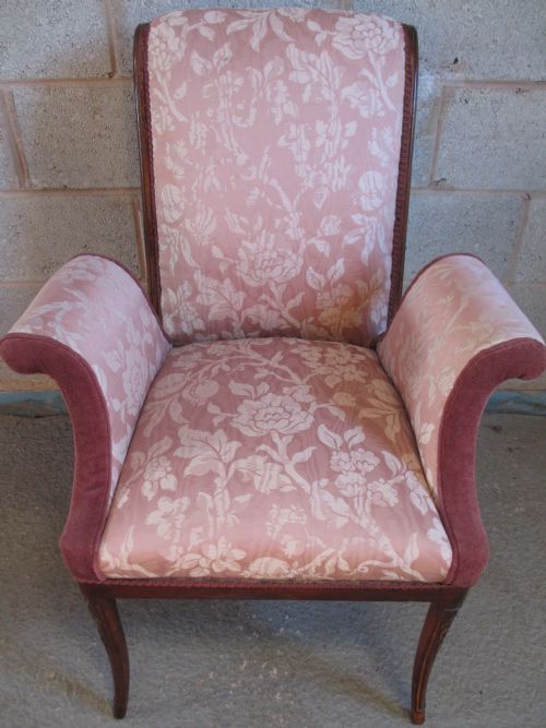 Unusual 19th Century French Walnut Upholstered Armchair