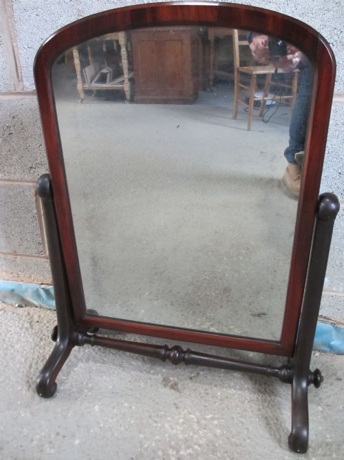 19th Century Mahogany Arch Top Cheval Dressing Table Swing Mirror