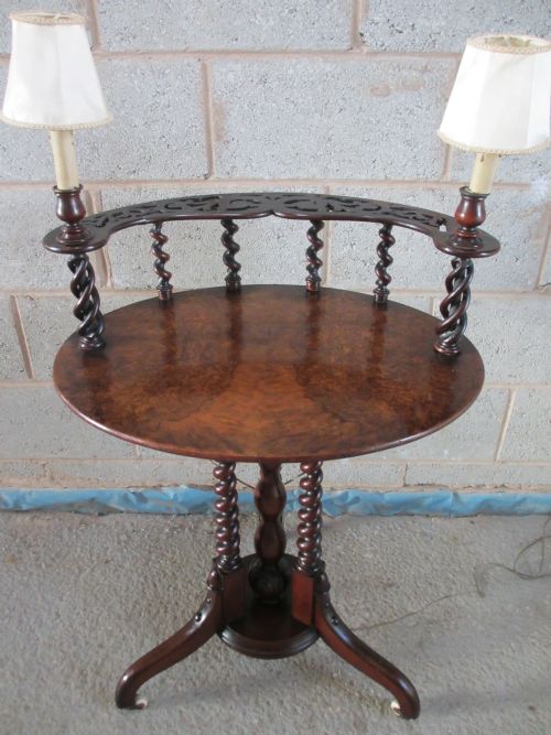 Superb Unusual Victorian Walnut Barley Twist Reading Table