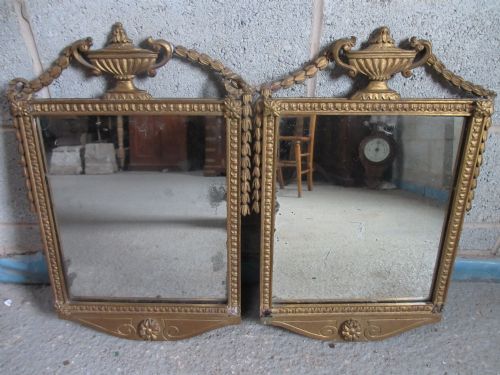 Pair of 19th Century Neo Classical Gilt Framed Hanging Wall Mirrors