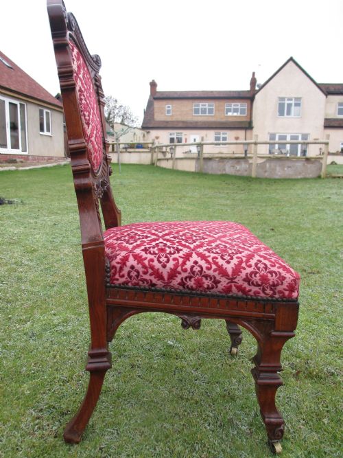 UNUSUAL SET 6 OF VICTORIAN CARVED WALNUT BALLOON BACK DINING CHAIRS - ADDITIONAL PHOTO 13