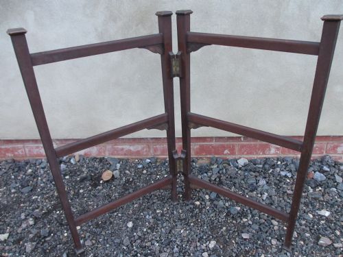 Edwardian Art Nouveau Mahogany 6 Bar Fold Up Towel Rail