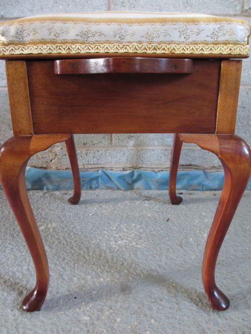 LOVELY EDWARDIAN MAHOGANY DRESSING STOOL - ADDITIONAL PHOTO 5