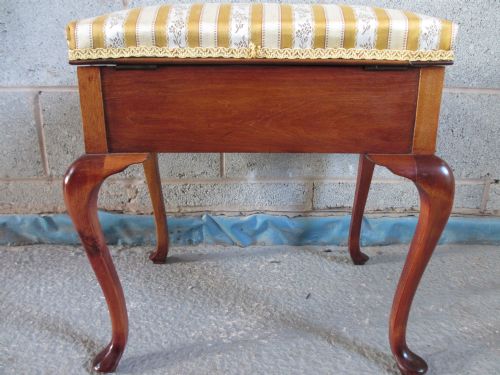 LOVELY EDWARDIAN MAHOGANY DRESSING STOOL - ADDITIONAL PHOTO 6