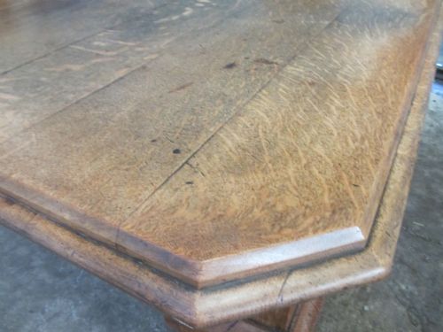 VICTORIAN LIGHT OAK GOTHIC EXTENDING DINING TABLE - ADDITIONAL PHOTO 6