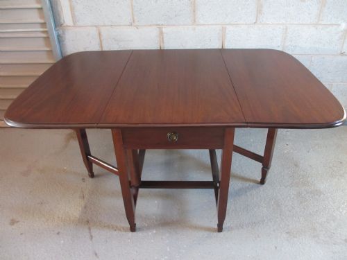 Victorian / Edwardian Mahogany Rectangular Drop Leaf Gate-leg Twin Drawer Dining Table