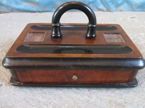 Victorian Ebonised and Walnut Desk / Pen Stand